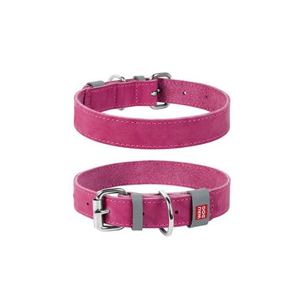 COLLIER CUIR B-METAL 12mm 19-25 Cm ROSE