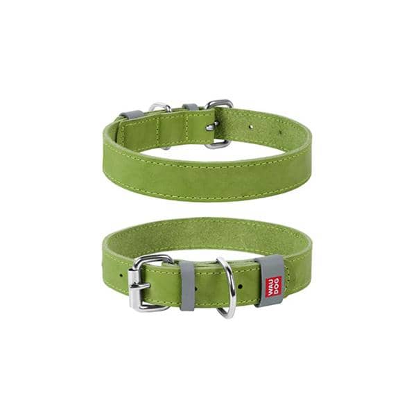 COLLIER CUIR B-METAL 12mm 19-25 Cm VERT
