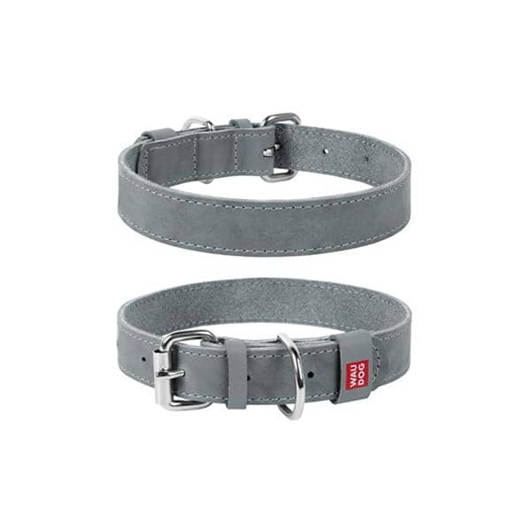 COLLIER CUIR B-METAL 12mm 21-29 Cm GRIS