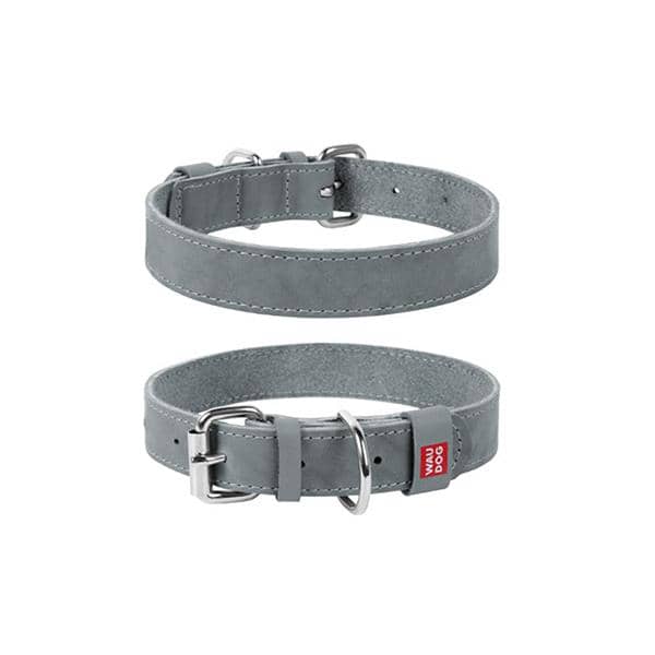 COLLIER CUIR B-METAL 20mm 30-39 Cm GRIS