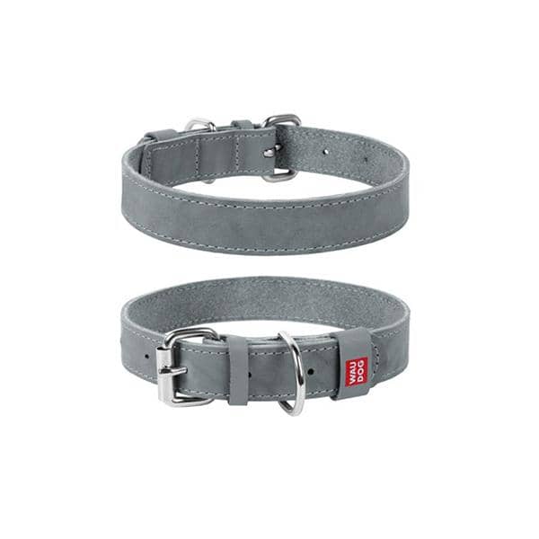 COLLIER CUIR B-METAL 25mm 38-49 Cm GRIS