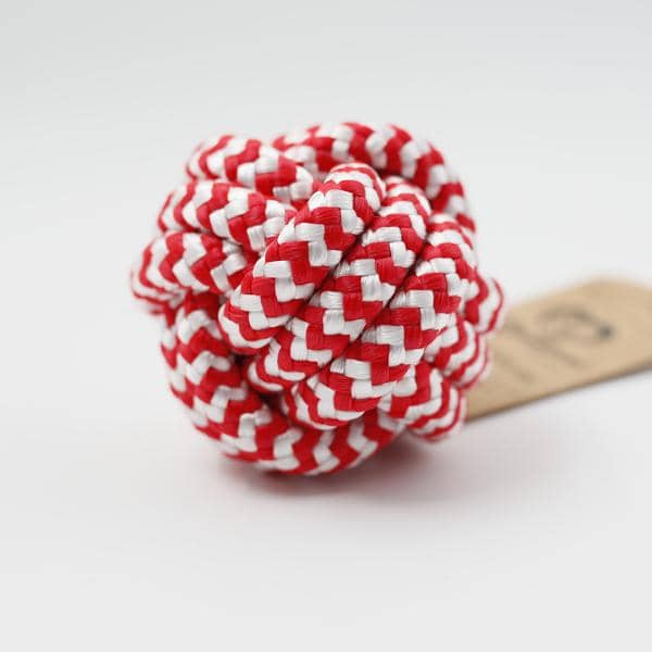BALLE CORDE ZANILOVE ROUGE ET BLANC 7.5CM