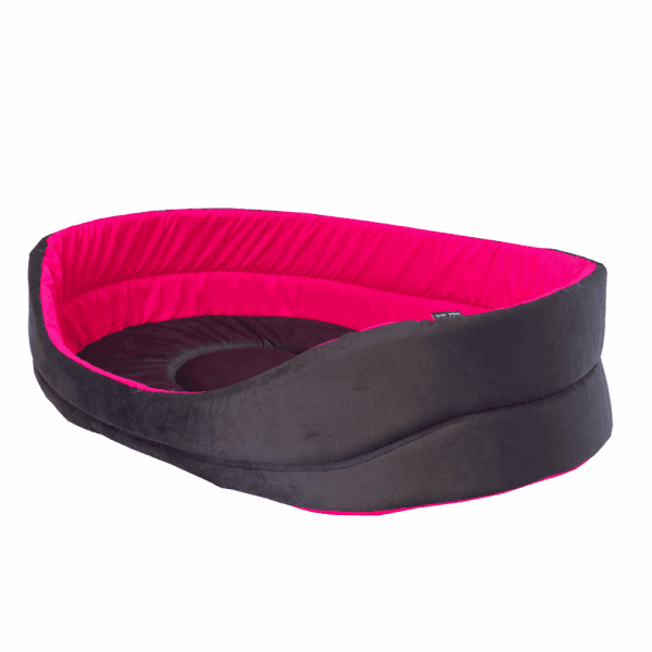 CORBEILLE OVALE T60 NOIR-ROSE