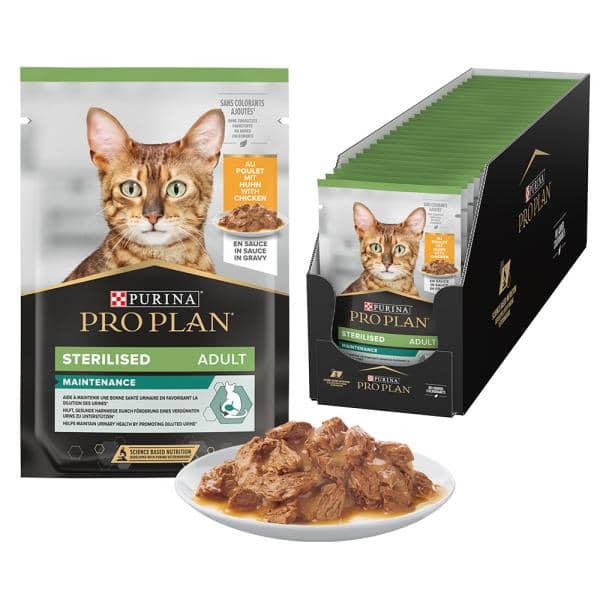 PURINA PRO PLAN STERILISED CAT POUCH  CHICKEN 85G