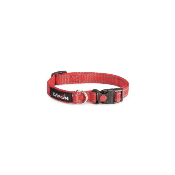 COLLIER CHIEN CAMON REFLEXE  15MM X 26-40CM - ROUGE