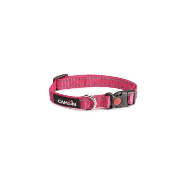 COLLIER CHIEN CAMON REFLEXE  15MM X 26-40CM - FUCHSIA