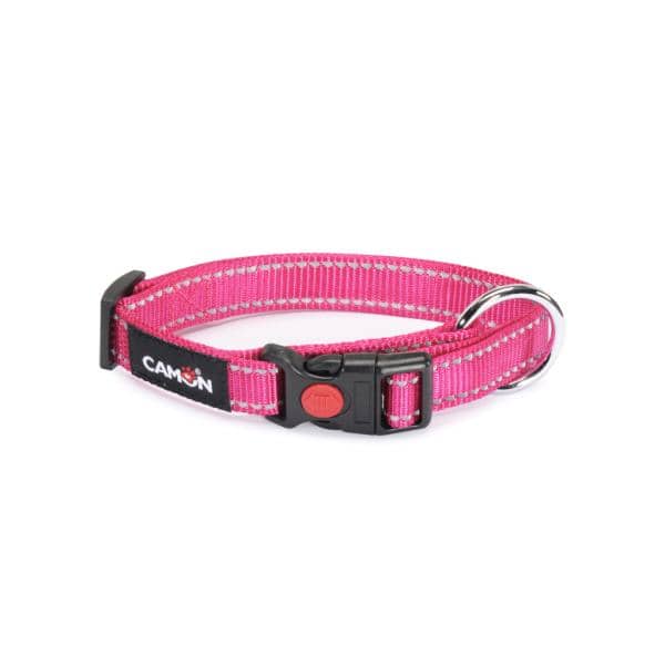 COLLIER CHIEN CAMON REFLEXE  25MM X 42-68CM - FUCHSIA